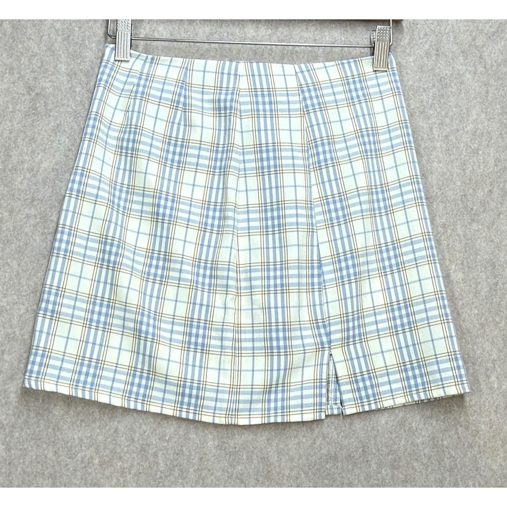 Blue Plaid Preppy Y2K Womens Size S Coquette Schoolgirl Plaid Mini Skirt SHEIN